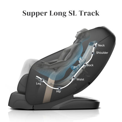 Massage chair HouseOfZazla black with SL-track full-body Shiatsu and Bluetooth on Tampa Home & Garden Store