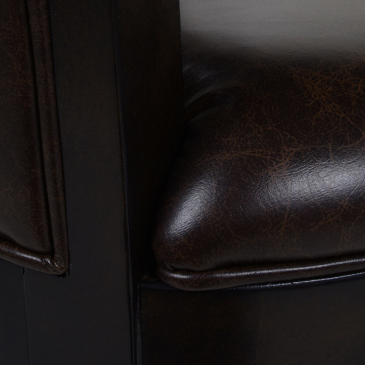 Williams Swivel Bar Stool with Armrests, dark brown leather and hardwood frame HouseOfZazla on Tampa Home & Garden Store