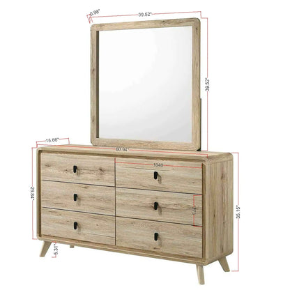 Beige Dresser With Six Drawers Storage Unit