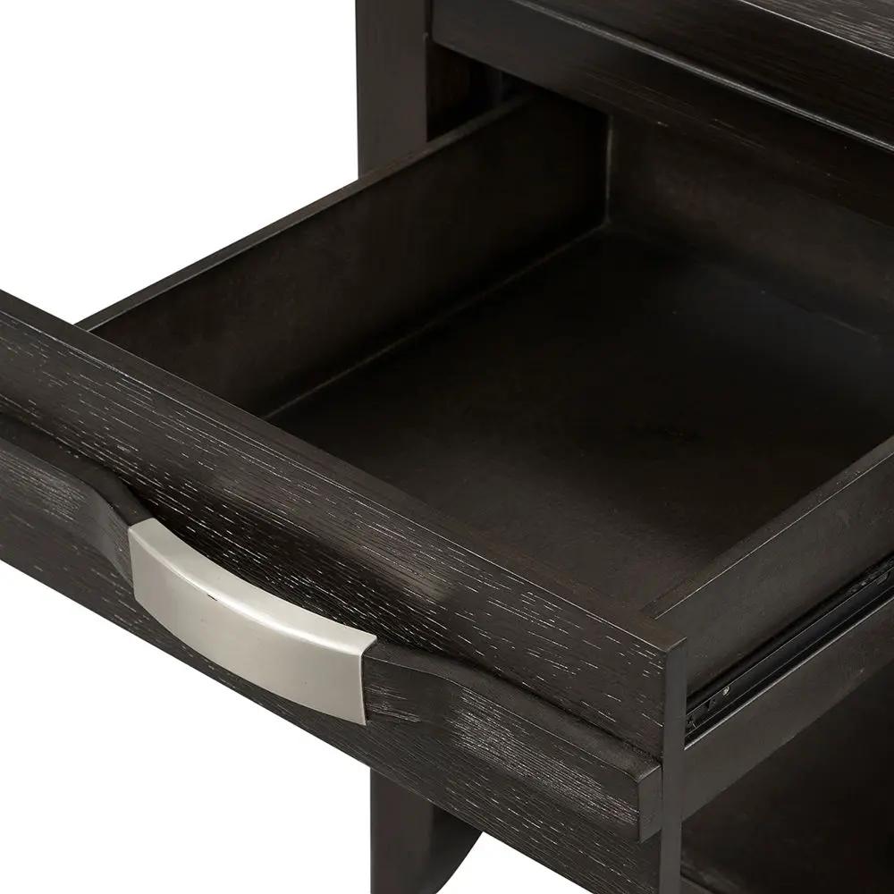 Elegant Wood End Table with Drawer and Shelf
