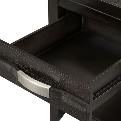 Elegant Wood End Table with Drawer and Shelf