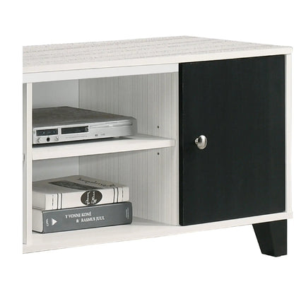 Two Tone TV Stand With Open Shelves Storage