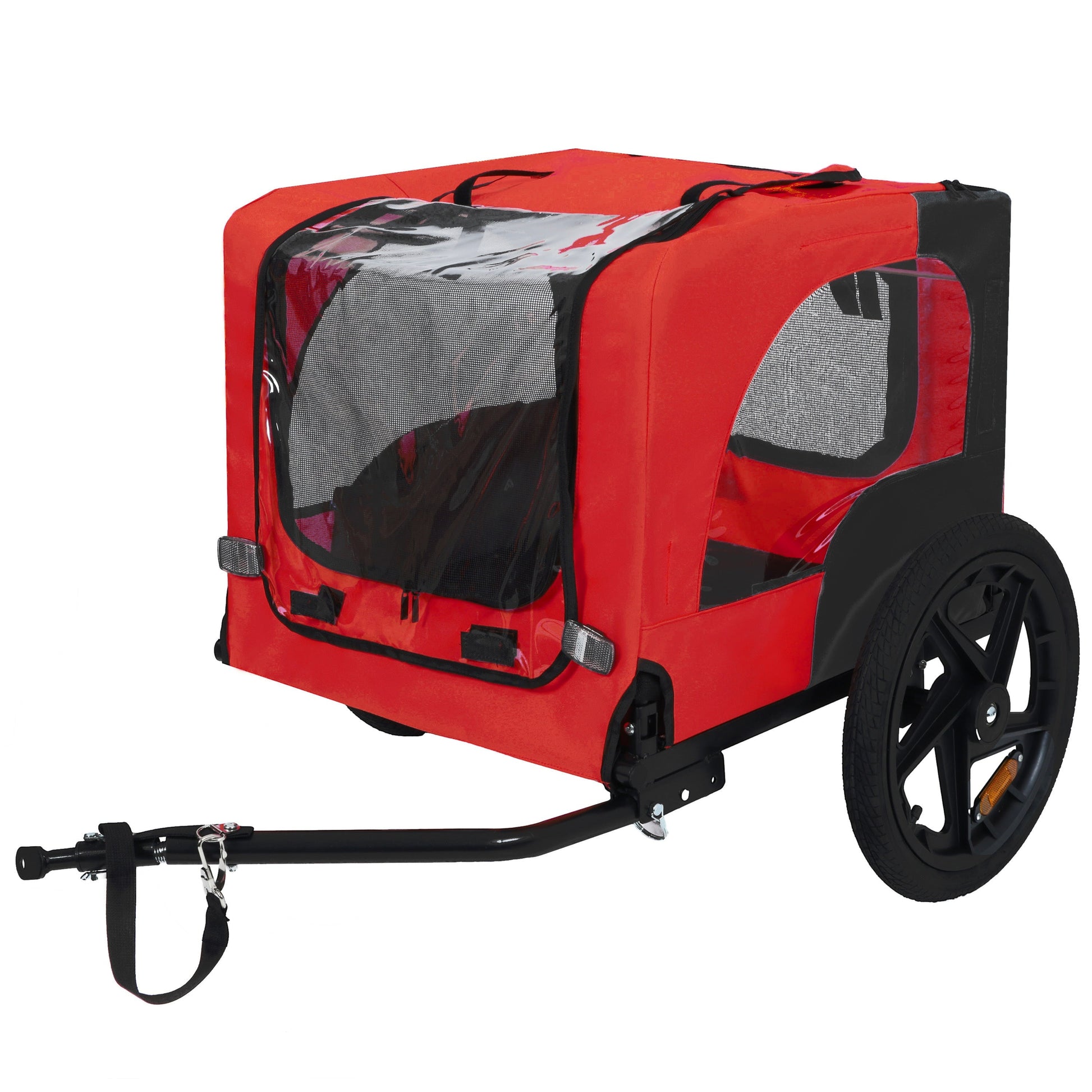Pet Bike Trailer red dog cart for bicycle with mesh windows and black frame HouseOfZazla on Tampa Home & Garden Store