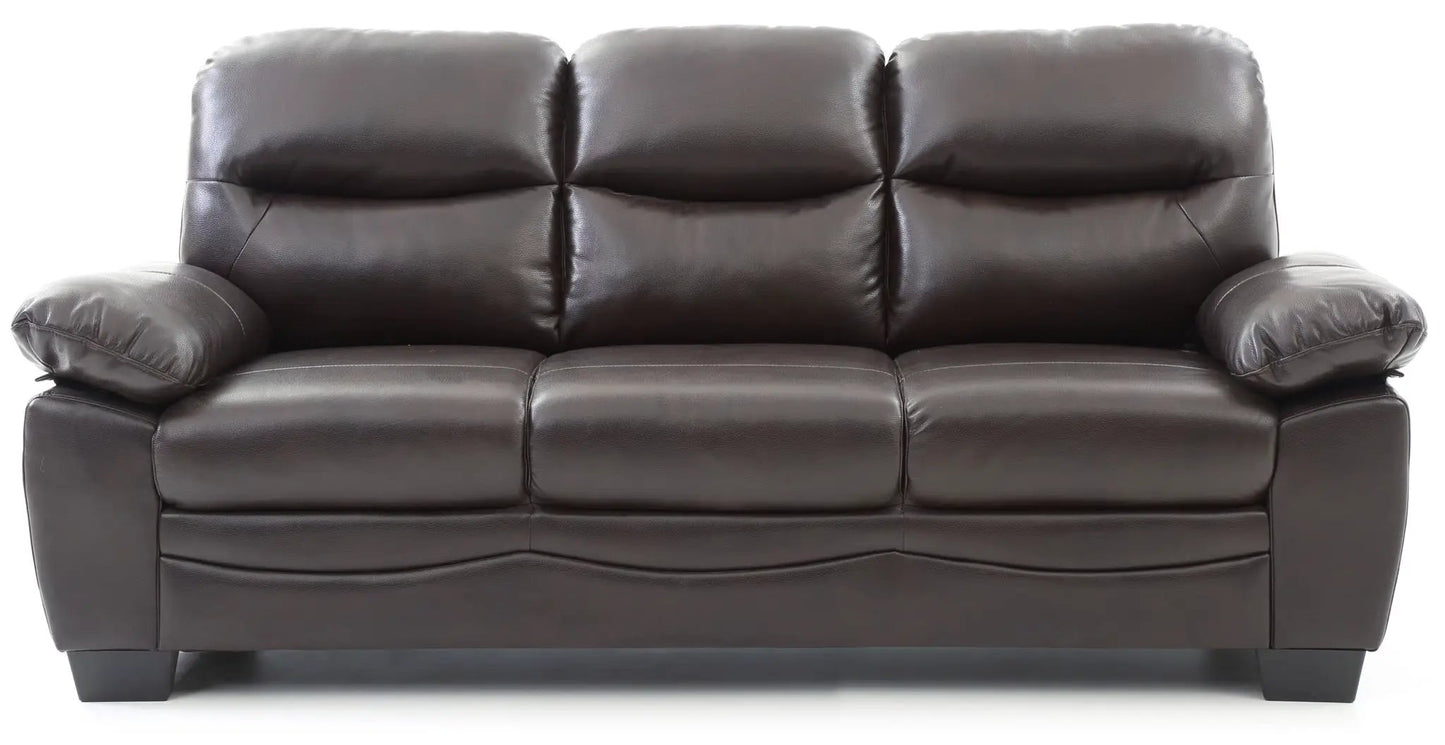Marta sofa, 3-seat brown leather stationary sofa by Unique Piece Furniture on Tampa Home & Garden Store