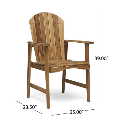 Outdoor weather resistant acacia wood Adirondack dining chairs set of 2 by HouseOfZazla on Tampa Home & Garden Store