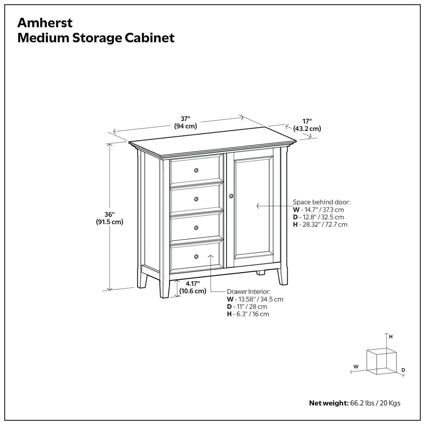 Amherst Handcrafted Solid Wood Storage Cabinet