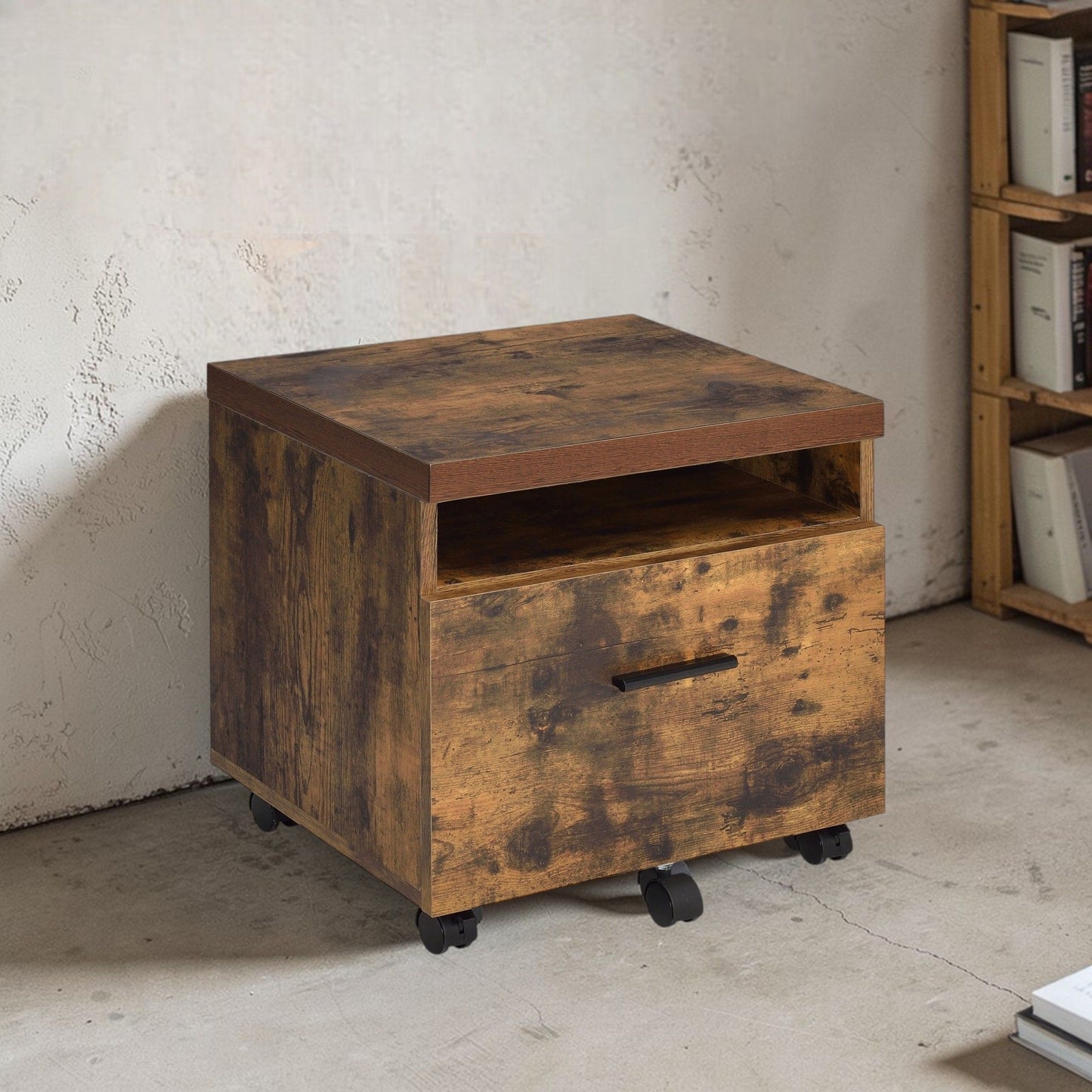 Bob File Cabinet Weathered Oak and Black