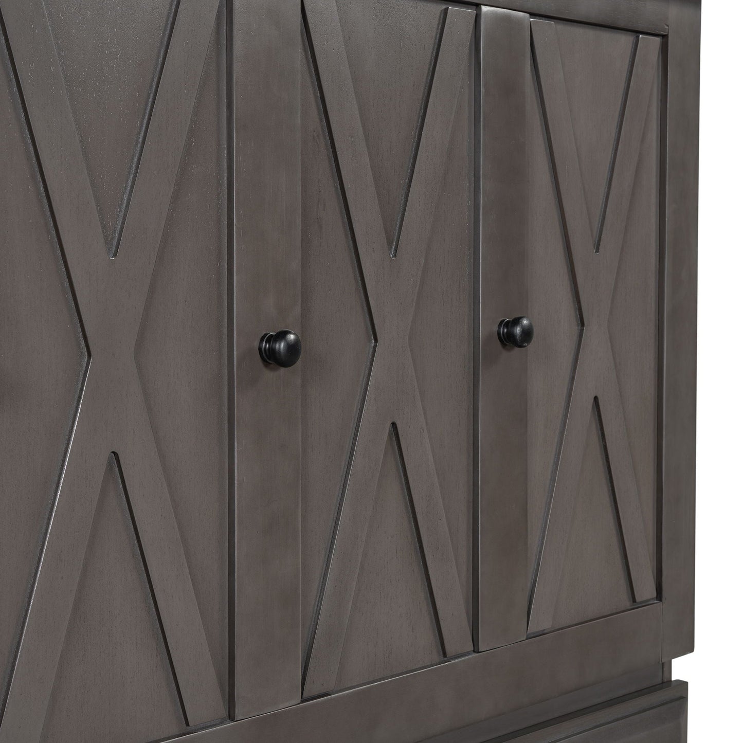 Murphy bed chest with diamond-pattern dark pine cabinet doors and black knobs on Tampa Home & Garden Store