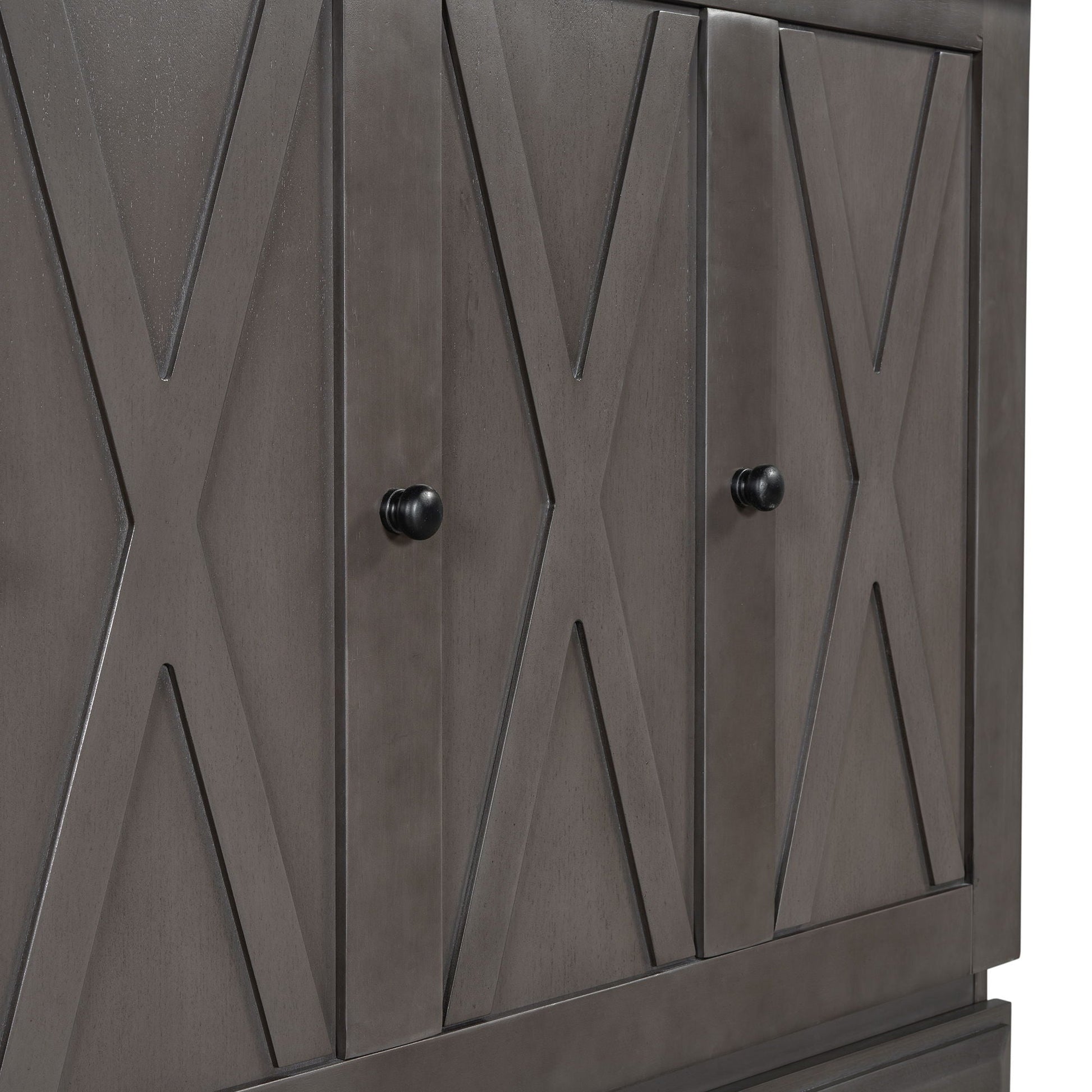 Murphy bed chest with diamond-pattern dark pine cabinet doors and black knobs on Tampa Home & Garden Store