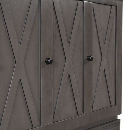 Murphy bed chest with diamond-pattern dark pine cabinet doors and black knobs on Tampa Home & Garden Store