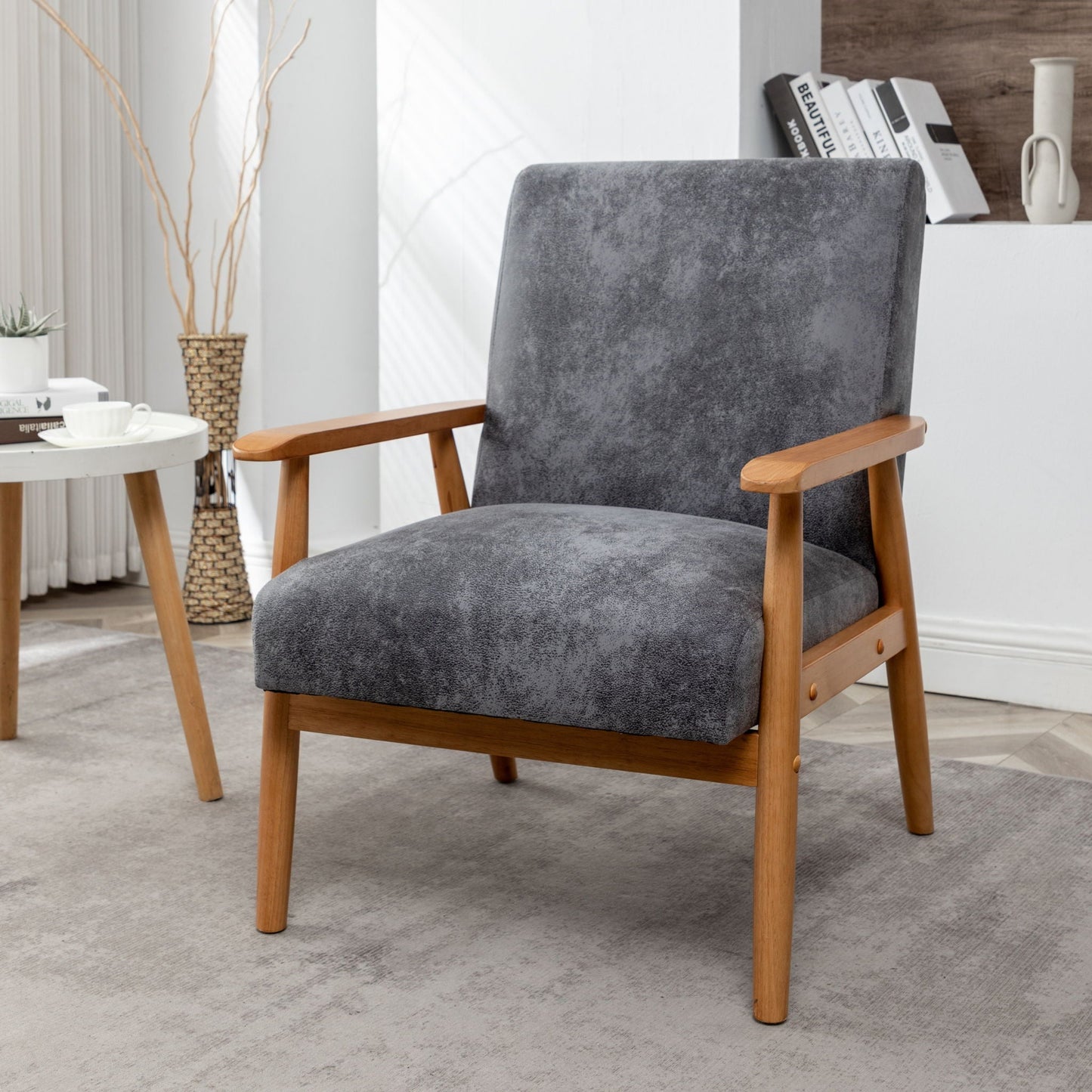 Wide Classic Mid Century Modern Arm Chair