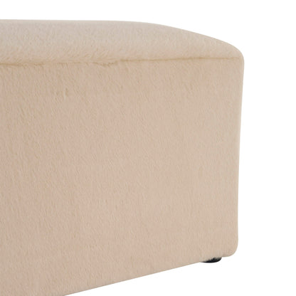 Long plush almond ottoman by HouseOfZazla; upholstered bench with ergonomic seat on Tampa Home & Garden Store