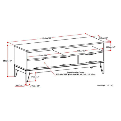 Handcrafted rubberwood TV stand with drawers by HouseOfZazla, entertainment center on Tampa Home & Garden Store