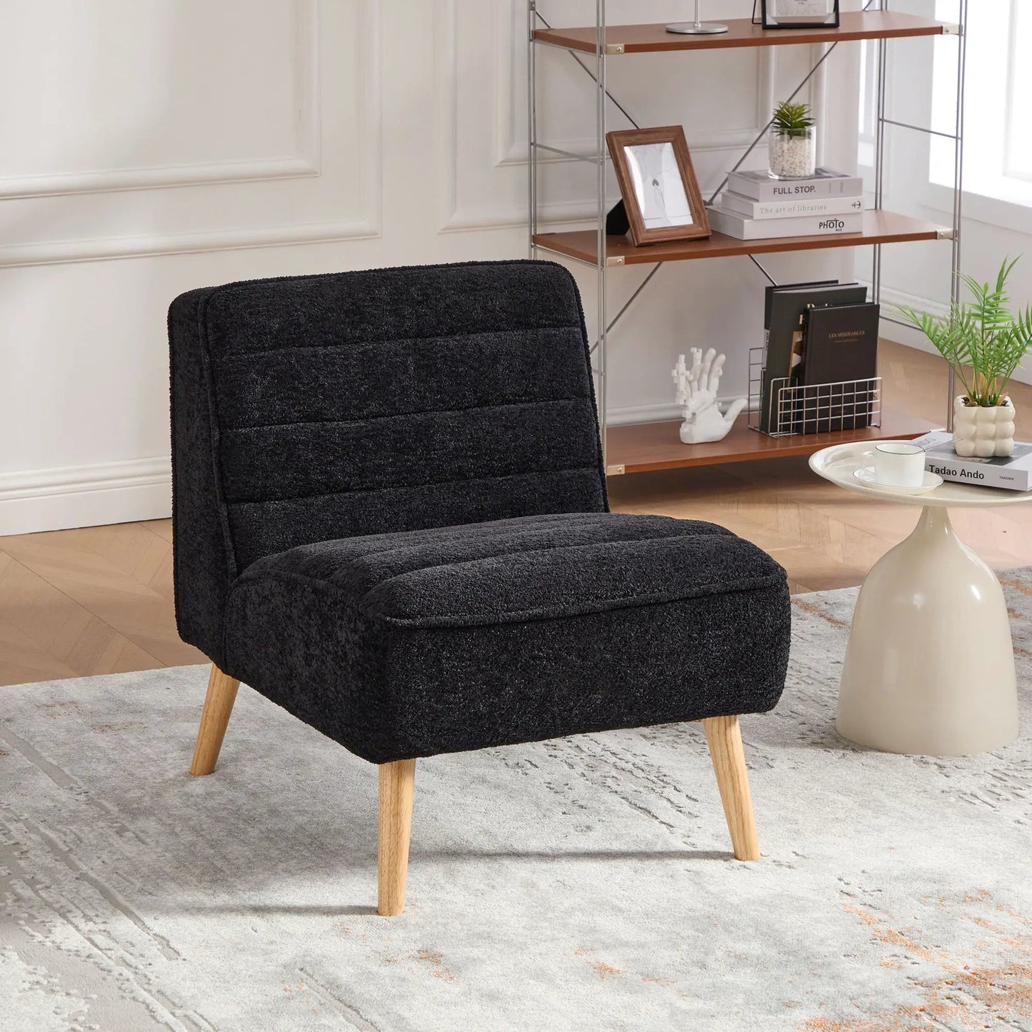 Upholstered Armless Accent Chair for Rooms