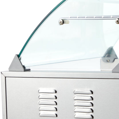 Hot dog roller by HouseOfZazla, stainless steel unit with curved glass shield on Tampa Home & Garden Store