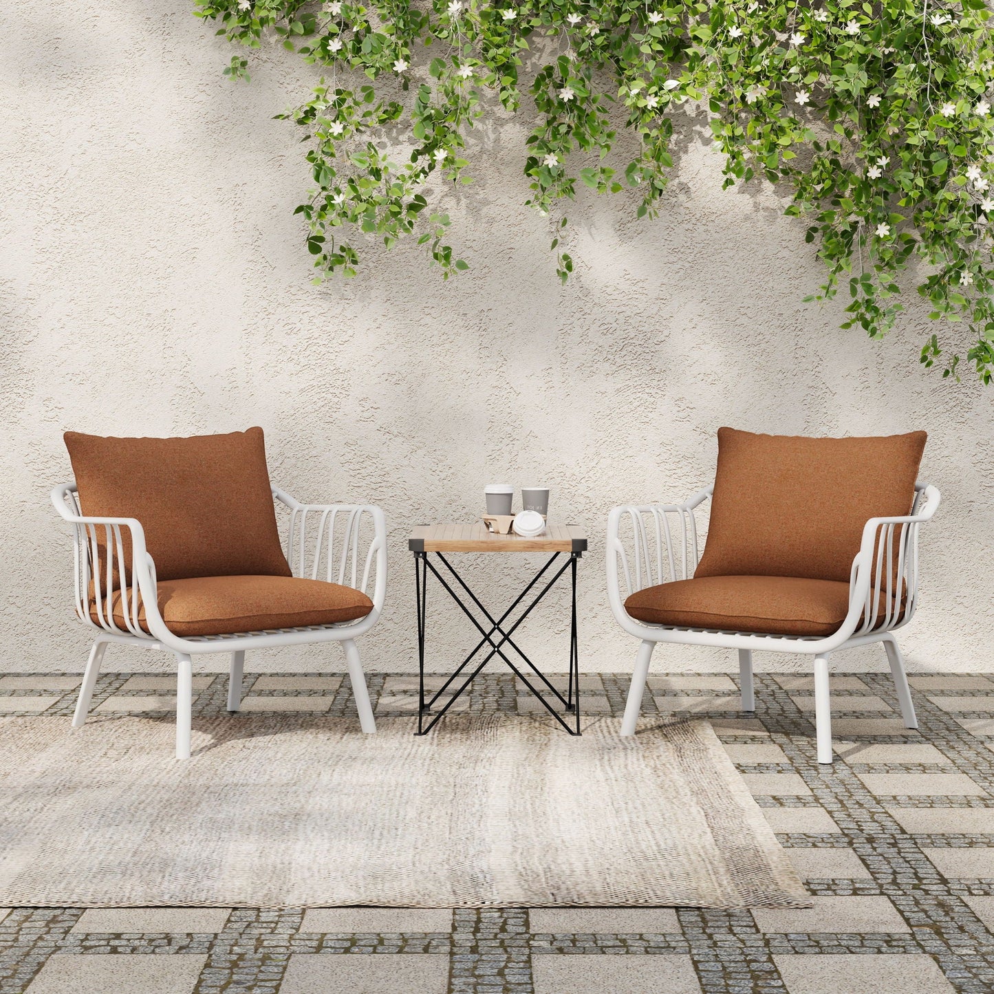 Huron Outdoor Resin Club Chair Set of Two