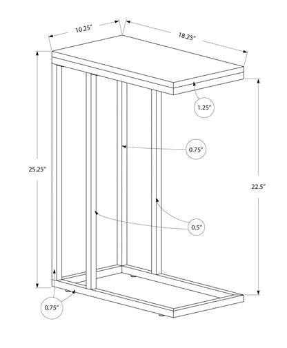 C-shaped accent table for living room by Unique Piece Furniture, slim frame and thin top on Tampa Home & Garden Store