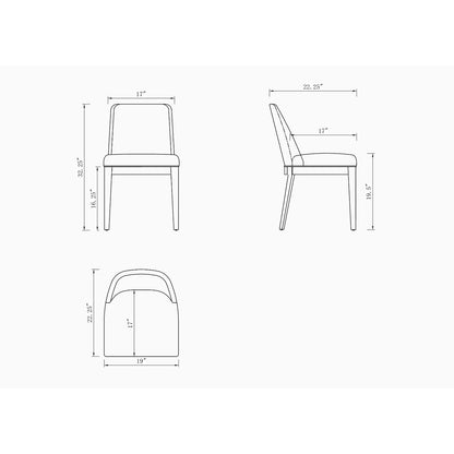 HouseOfZazla upholstered dining chair set with solid beech frame in dark gray fabric on Tampa Home & Garden Store