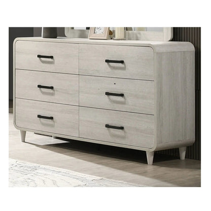 Antique white 6-drawer dresser with rounded edges and bar pulls by Unique Piece Furniture on Tampa Home & Garden Store