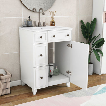 Transitional Bathroom Vanity With Ceramic Sink