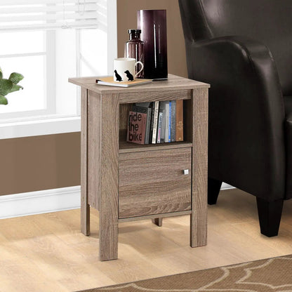 Accent Nightstand With Storage and Transitional