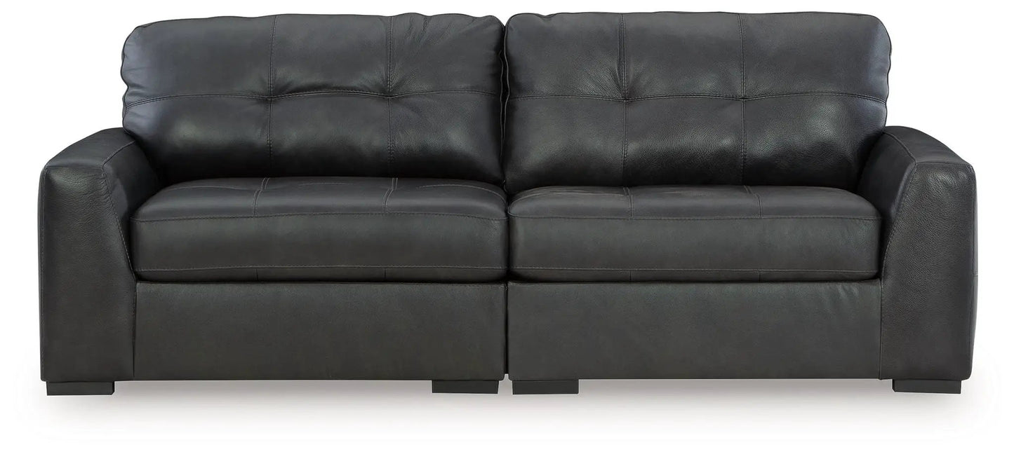 Brindley Pier Leather Sectional Sofa Tufted