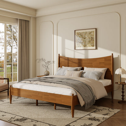 Classic King Size Solid Wood Platform Bed Frame