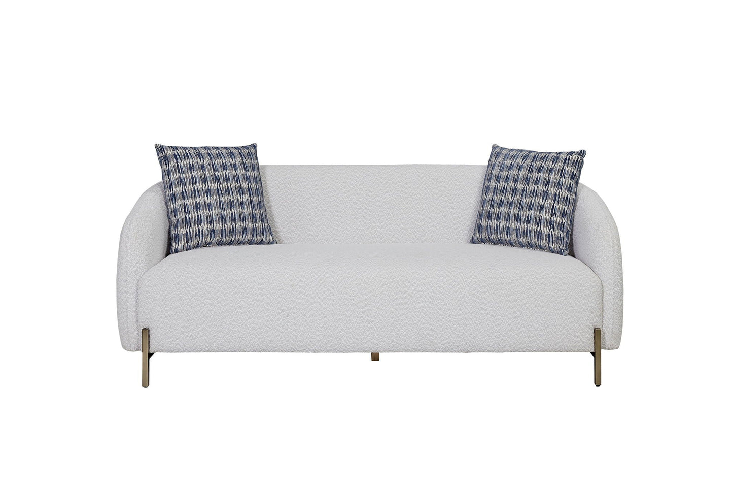 Cozy Rounded Sofa the White and Soft Cushions