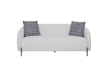 Cozy Rounded Sofa the White and Soft Cushions
