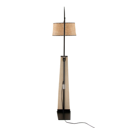 Robyn mid-century modern floor lamp with natural woven shade and black stem HouseOfZazla on Tampa Home & Garden Store