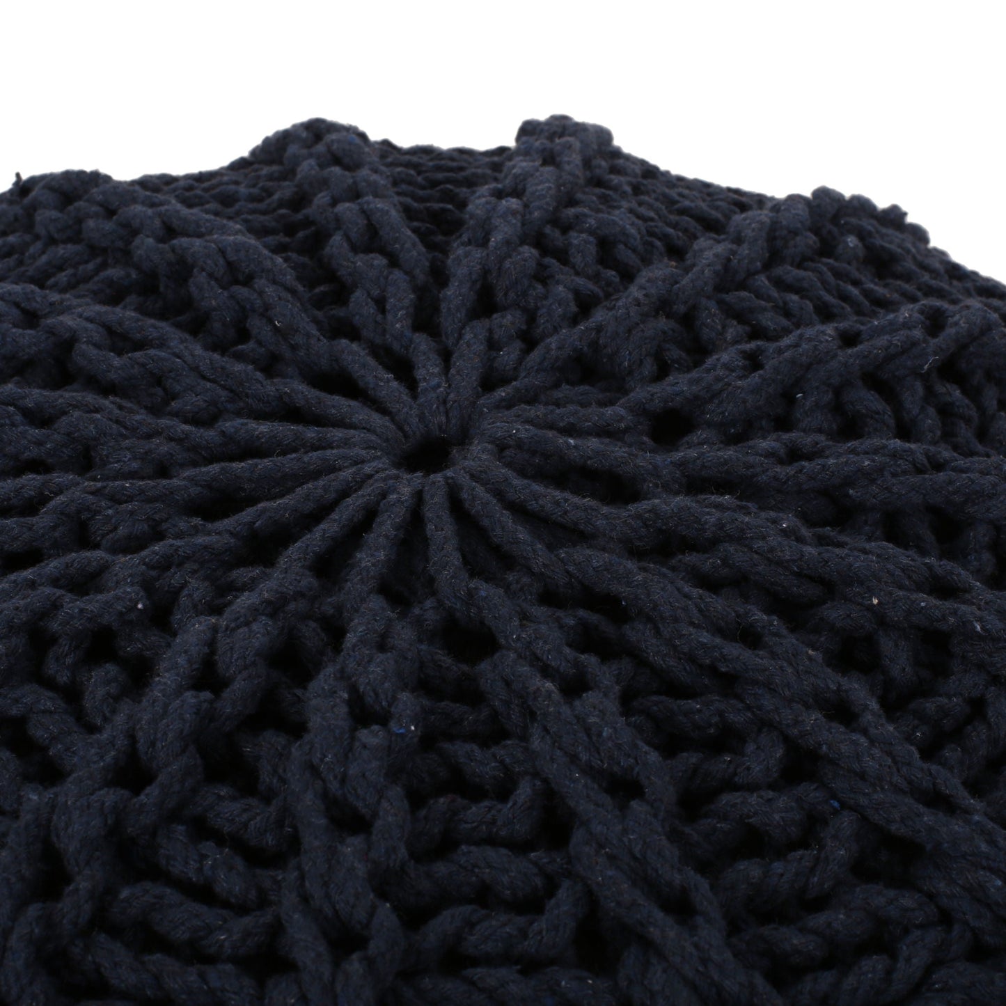 Bordeaux Knitted Pouf Ottoman and Floor Cushion