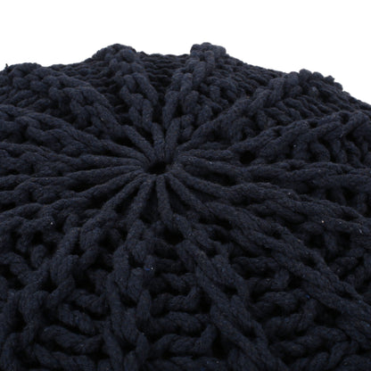Bordeaux Knitted Pouf Ottoman and Floor Cushion
