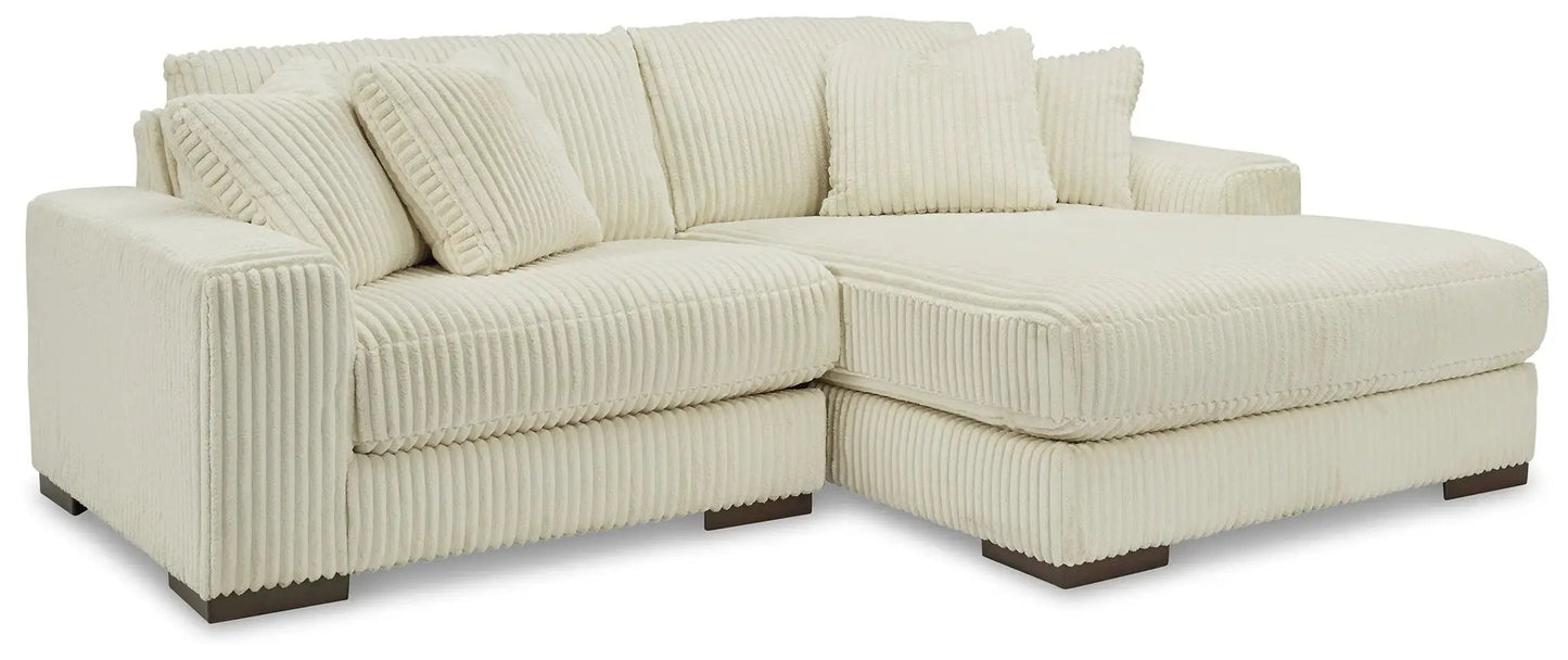 Lindyn Sectional Sofa with Cord Upholstery