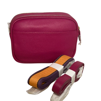 Sophia Double Zipper Leather Crossbody