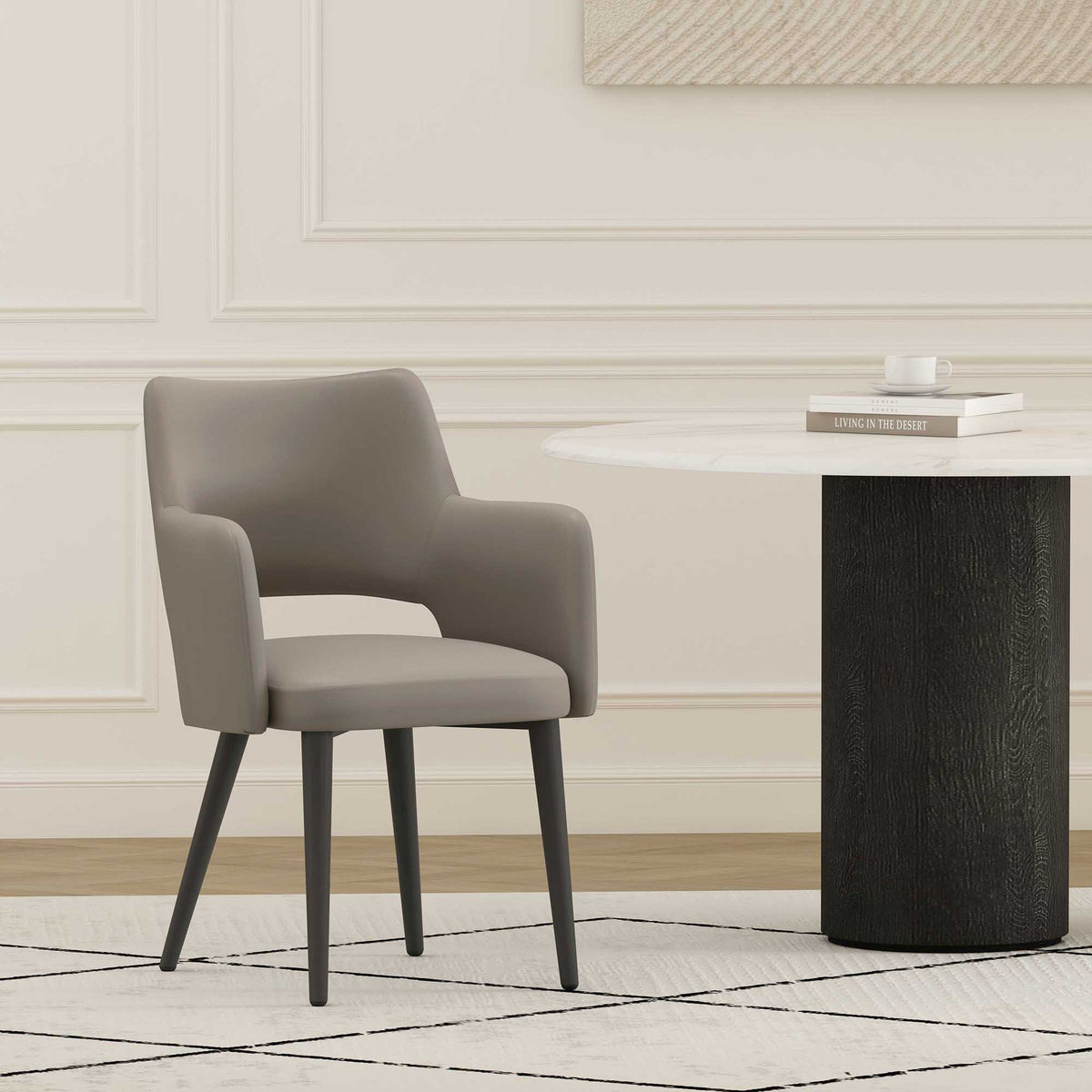 Modern Tremont Dining Armchair and Steel Frame