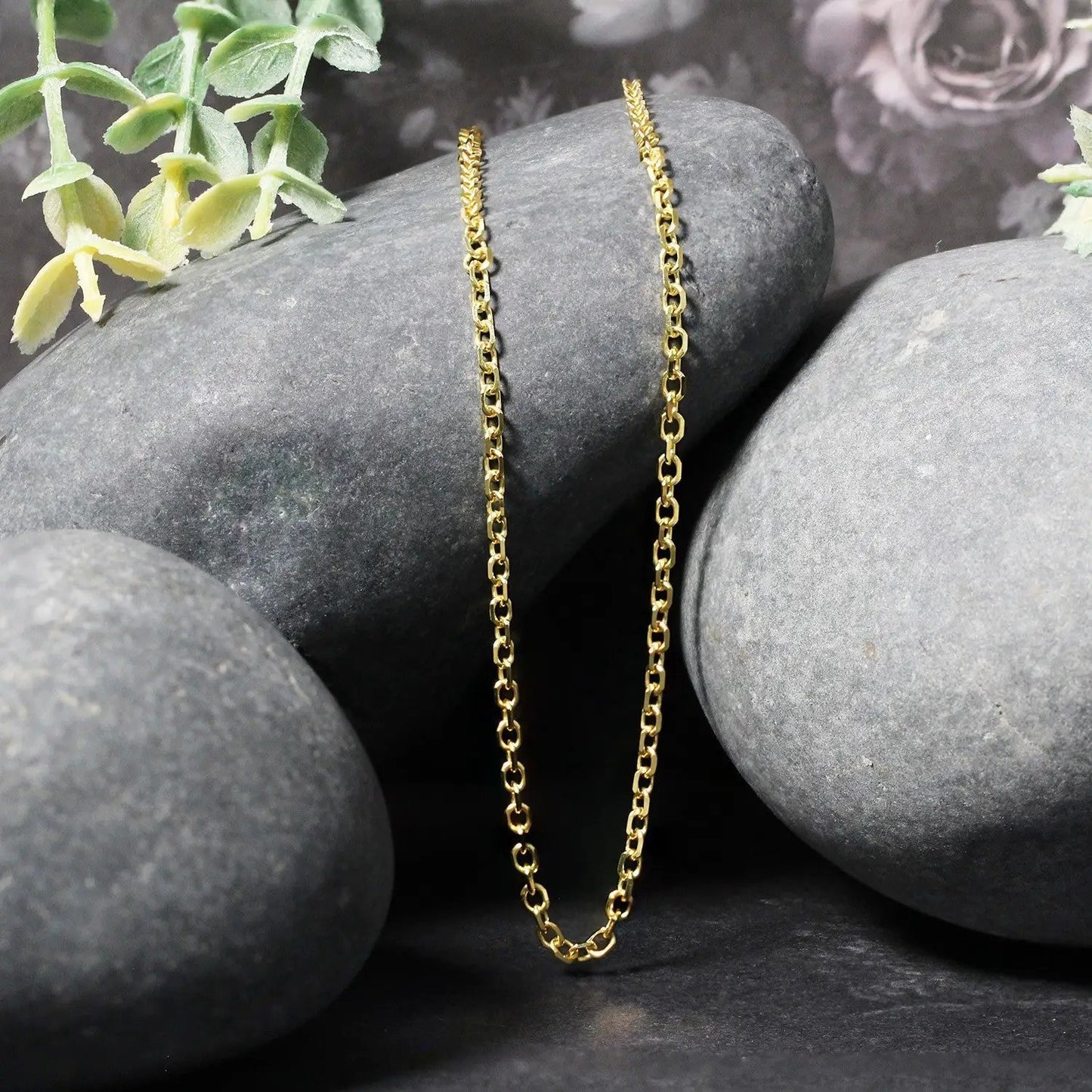2.3mm 14k yellow gold diamond-cut cable link chain necklace by Bids.com on Tampa Home & Garden Store
