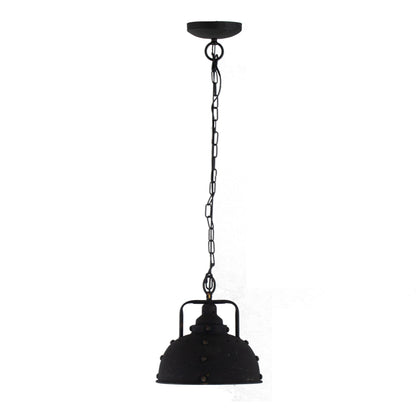 D10.4x11.4 hanging lamp, black metal dome pendant on chain on Tampa Home & Garden Store