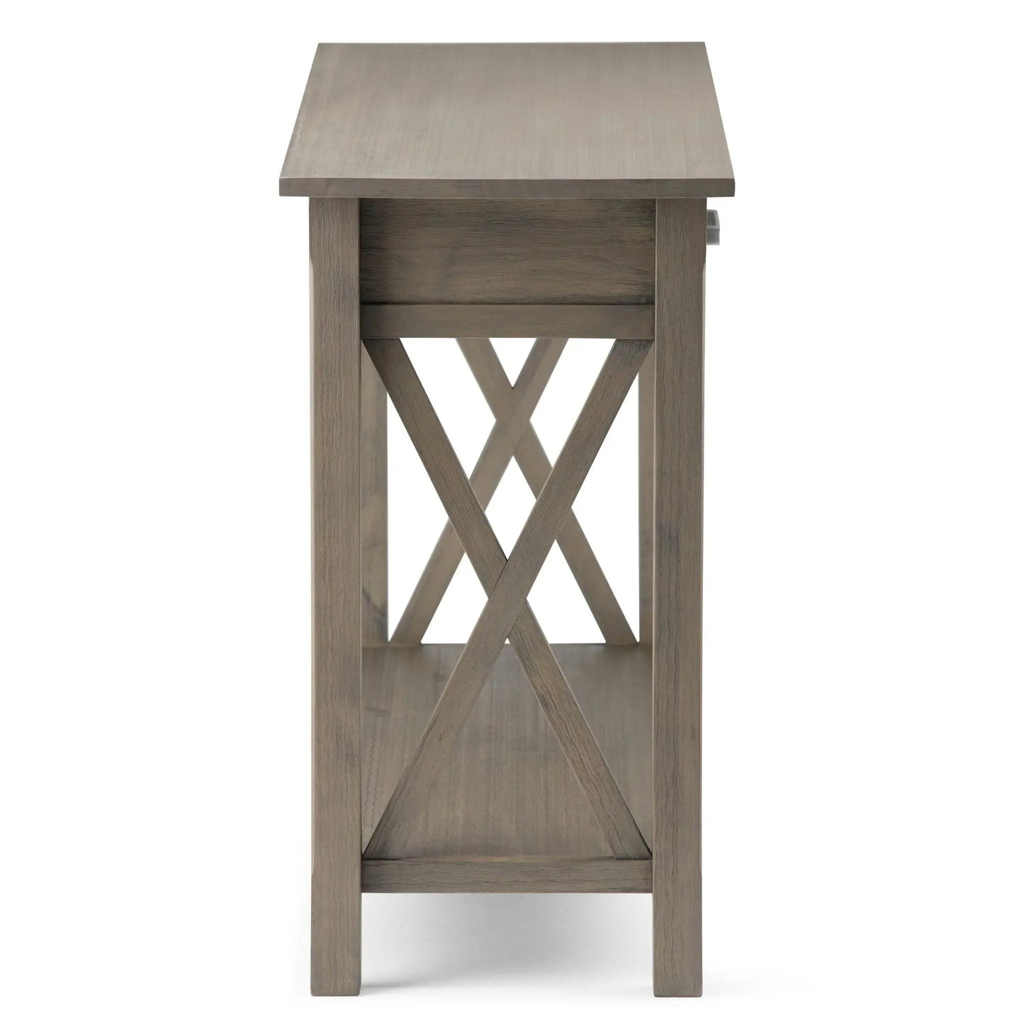 Kitchener handcrafted console table gray wood with X-brace legs by Unique Piece Furniture on Tampa Home & Garden Store