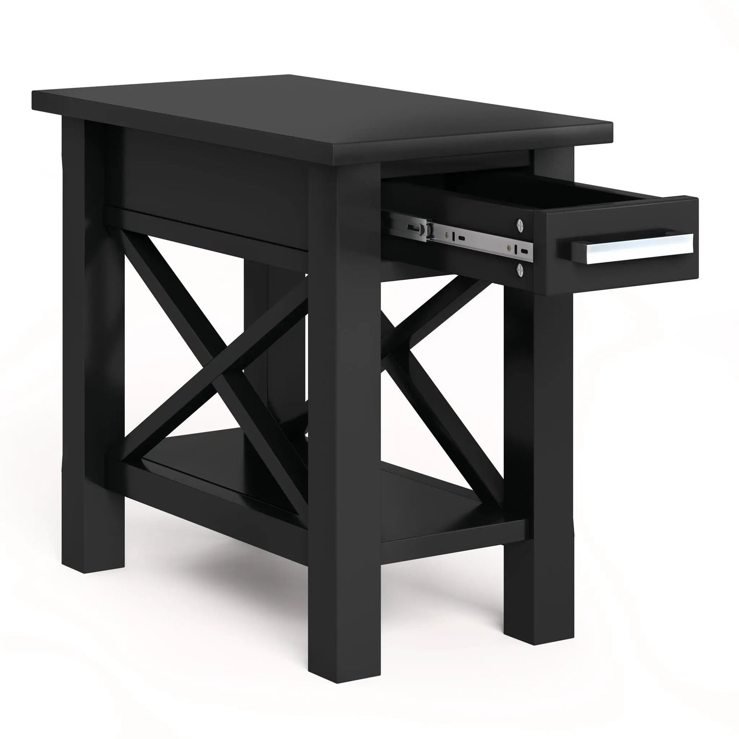 Black Kitchener console table with drawer and cross-brace legs Unique Piece Furniture on Tampa Home & Garden Store