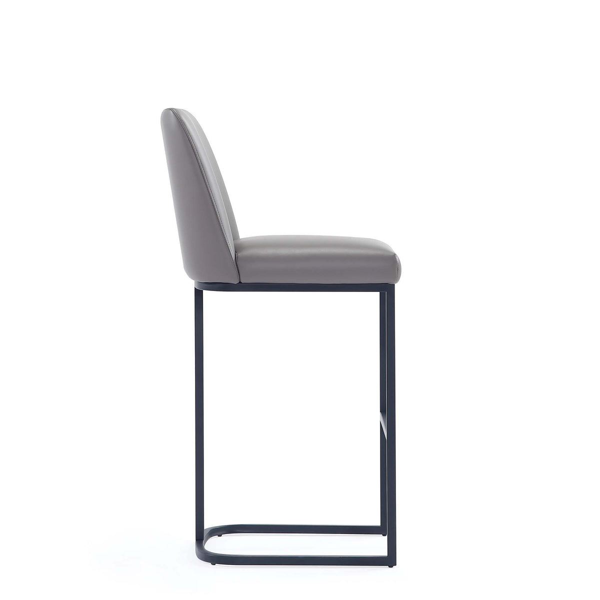 Serena Barstool gray leatherette bar-height stool by HouseOfZazla with black metal frame on Tampa Home & Garden Store