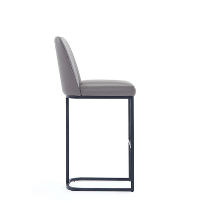 Serena Barstool gray leatherette bar-height stool by HouseOfZazla with black metal frame on Tampa Home & Garden Store
