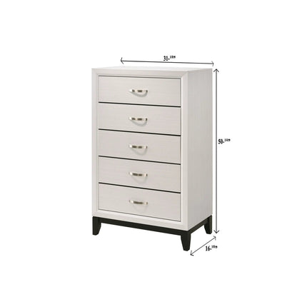 Contemporary 5 Drawer Tall Chest with Finish