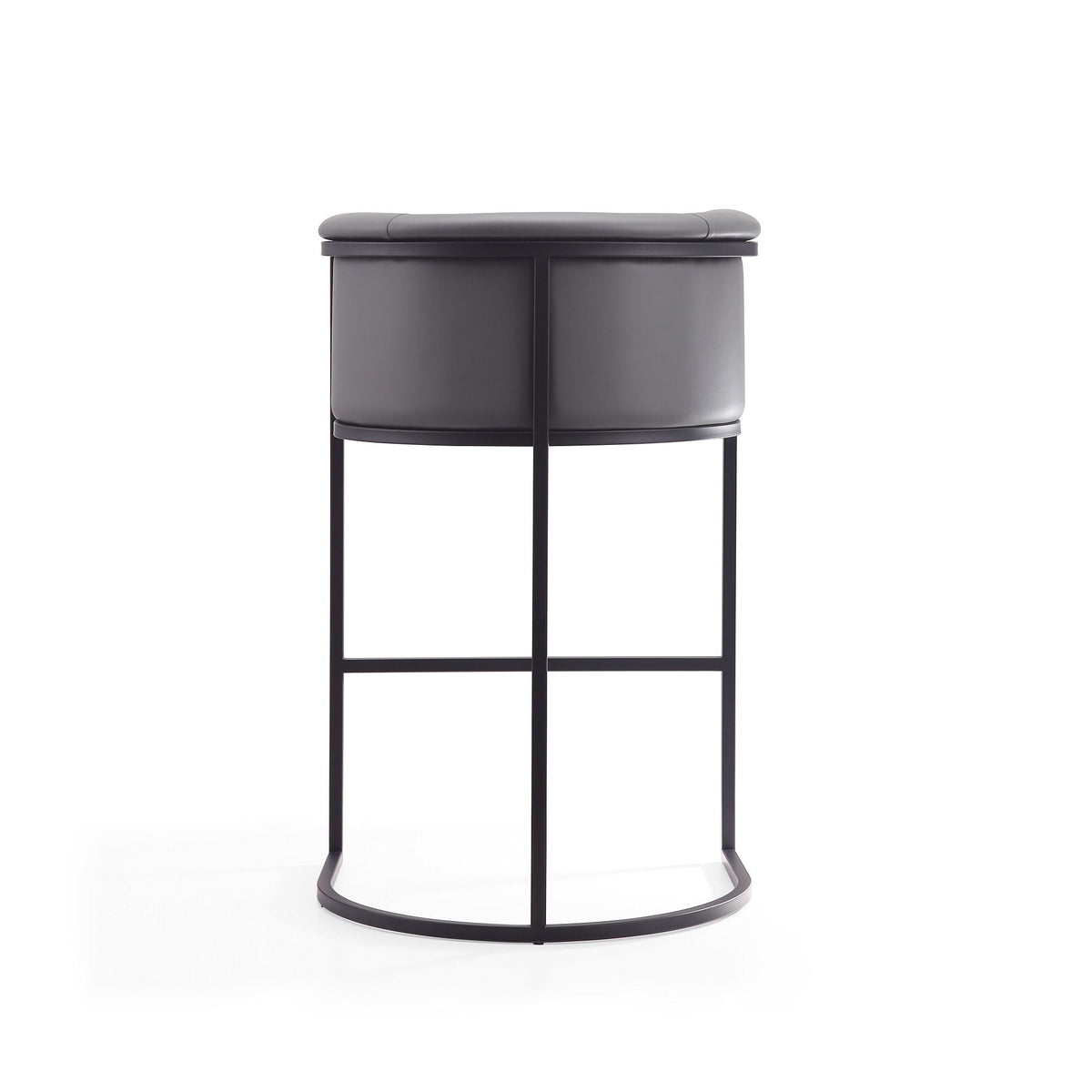 Cosmopolitan stool with gray seat and black metal frame, counter-height 24–27 in HouseOfZazla on Tampa Home & Garden Store