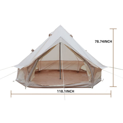 GemGear Oxford Bell Tent 13.1ft beige canvas with stove jack for family camping on Tampa Home & Garden Store