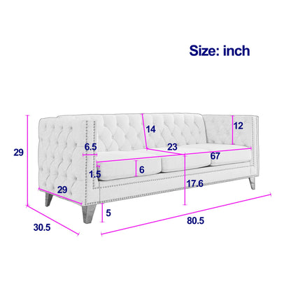Upholstered Chesterfield Sofa for Living Room