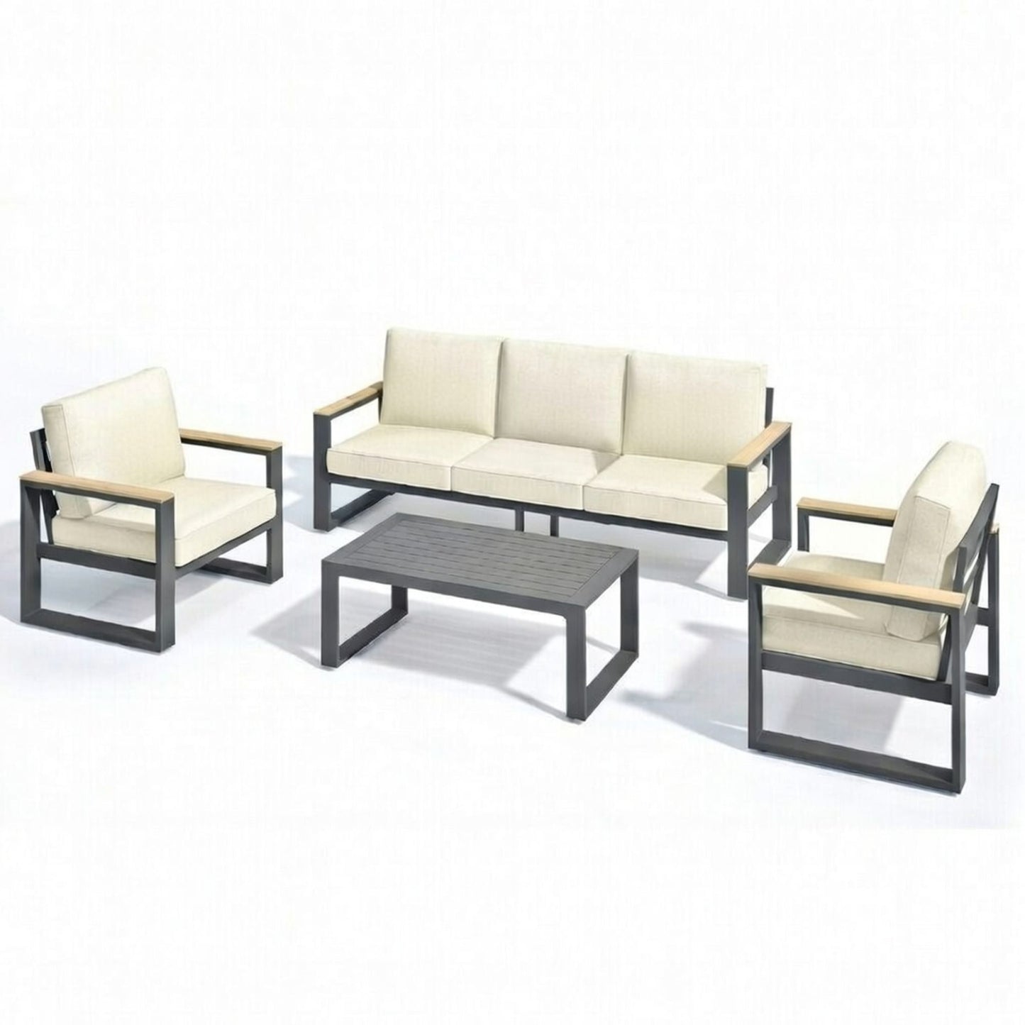 Modern Outdoor Sofa Set with the Coffee Table