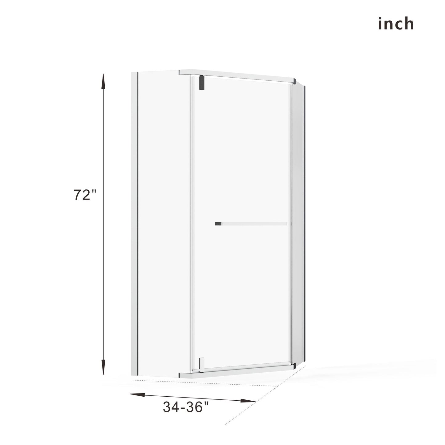 Frameless Neo Angle Shower Door and Acrylic Base