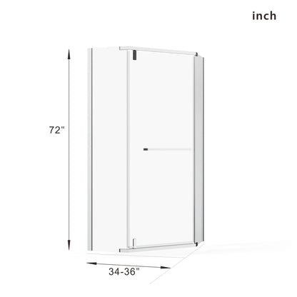 Frameless Neo Angle Shower Door and Acrylic Base