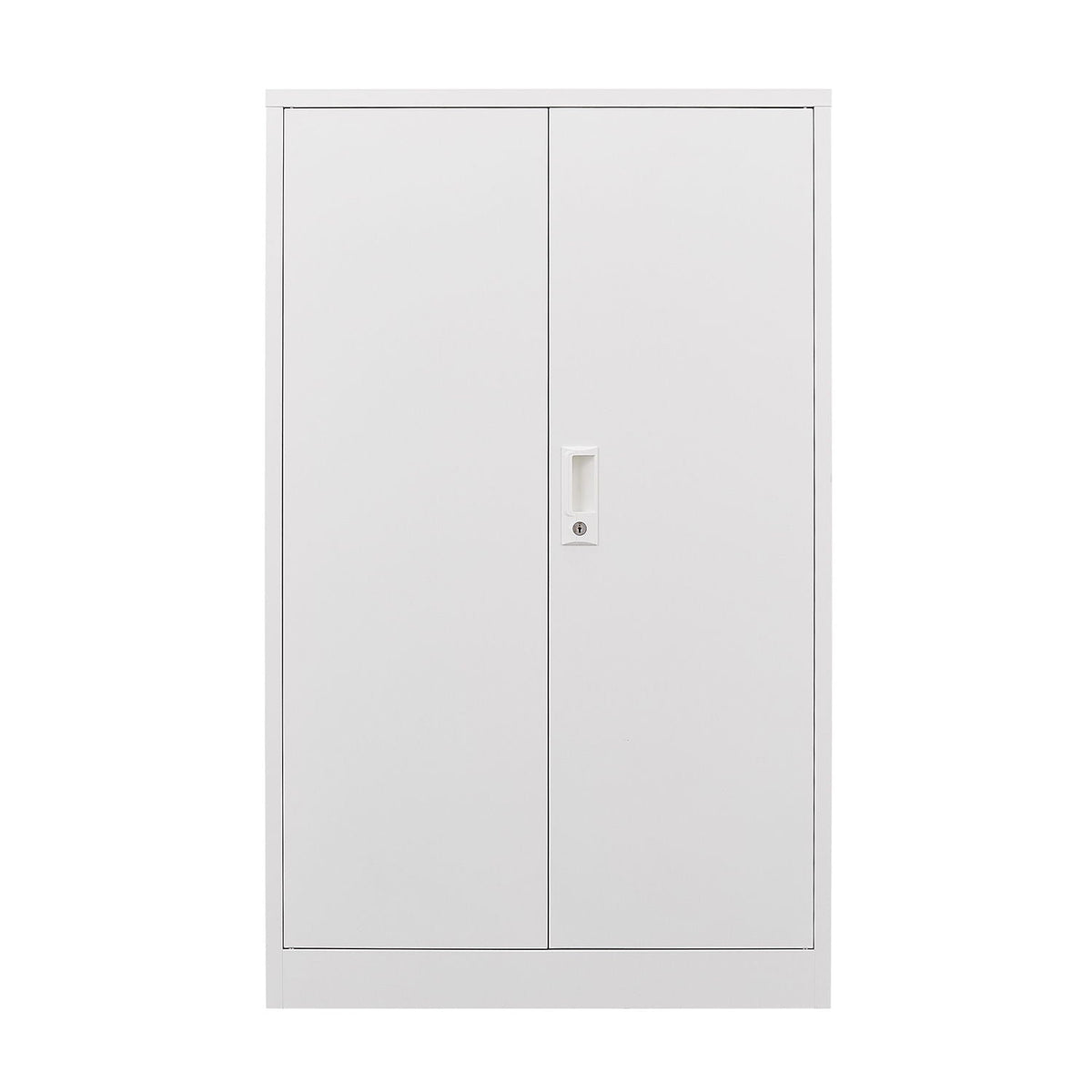 Metal storage cabinet with two locking doors and adjustable shelf, light gray HouseOfZazla on Tampa Home & Garden Store