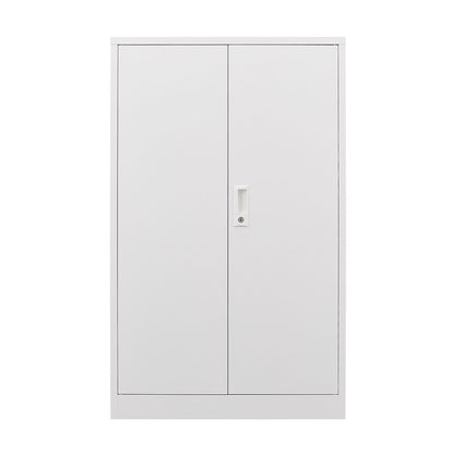 Metal storage cabinet with two locking doors and adjustable shelf, light gray HouseOfZazla on Tampa Home & Garden Store